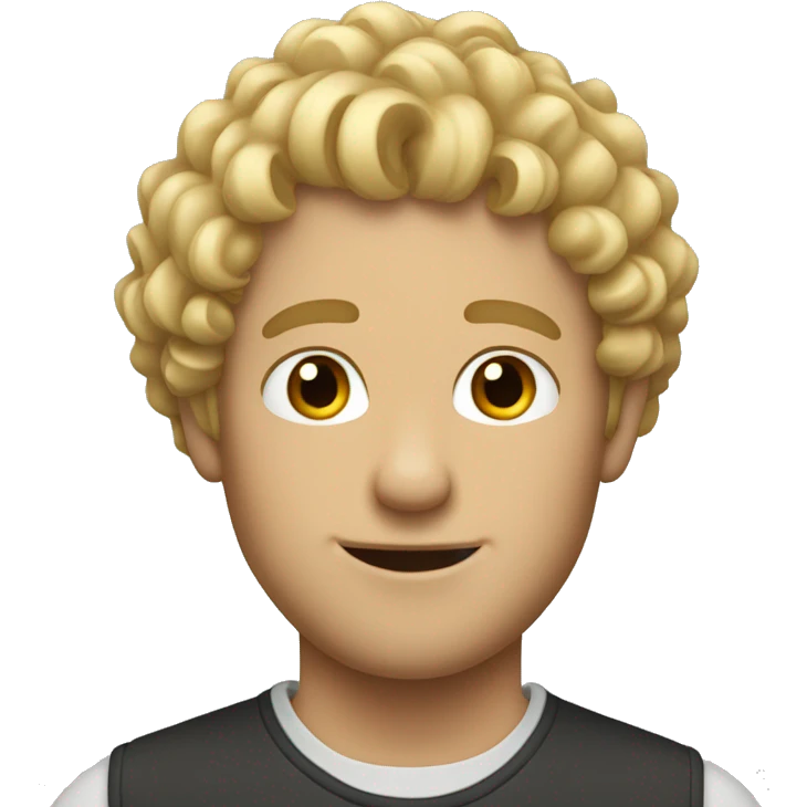 a guy with curly blond hair emoji