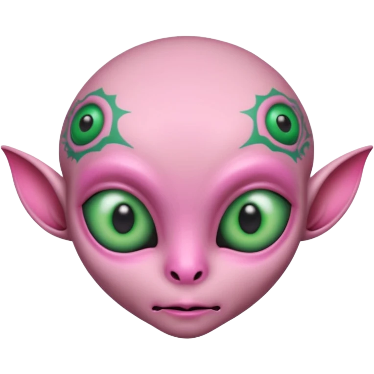 tatted pink alien head emoji