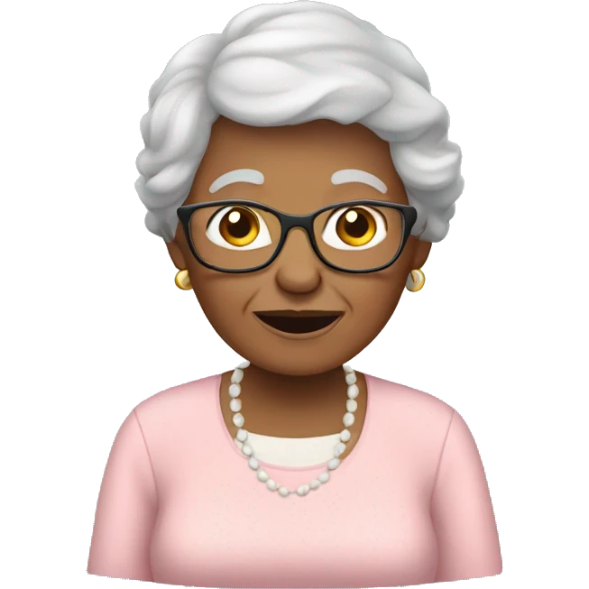 grandma using phone (light skin) emoji