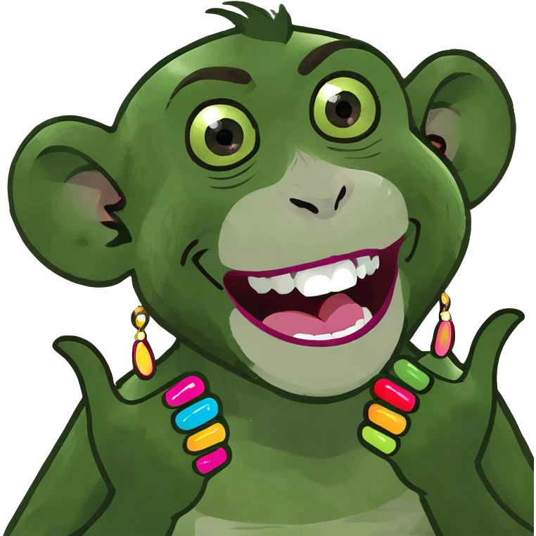 laughing monkey with nails and earring emoji