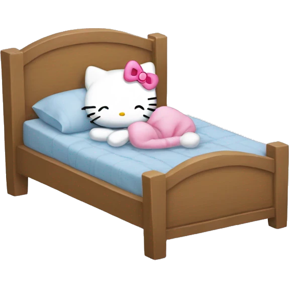 hellokitty sleeping in a bed emoji