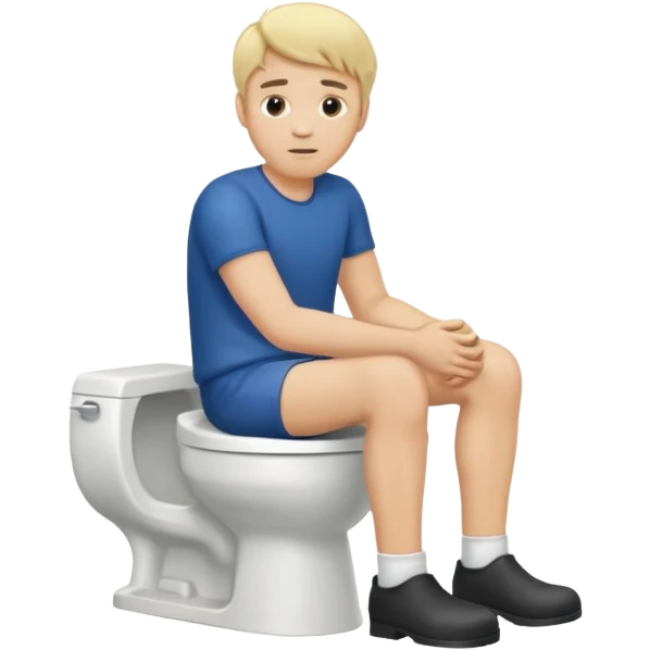 Blonde man sitting on toilet emoji