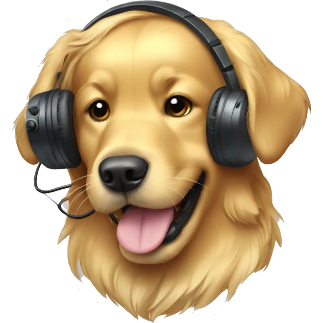 golden retriever with gaming headset emoji