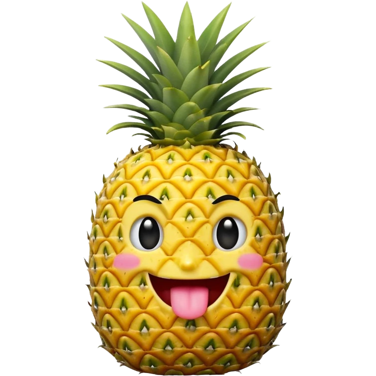 Pineapple winky face tongue out emoji