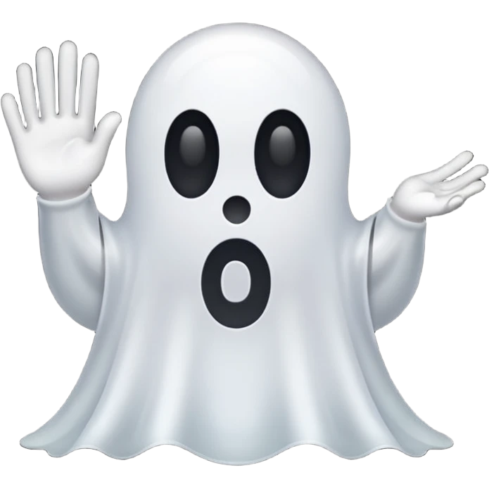 iphone ghost emoji holding a number 9 emoji