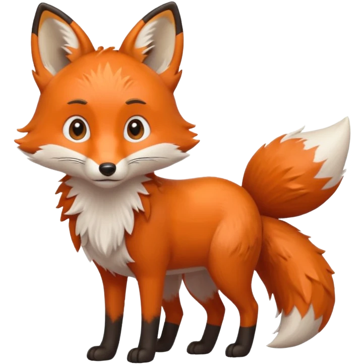 curious fox with a bushy tail emoji