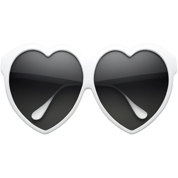 White heart shaped sunglasses on a blank background  emoji