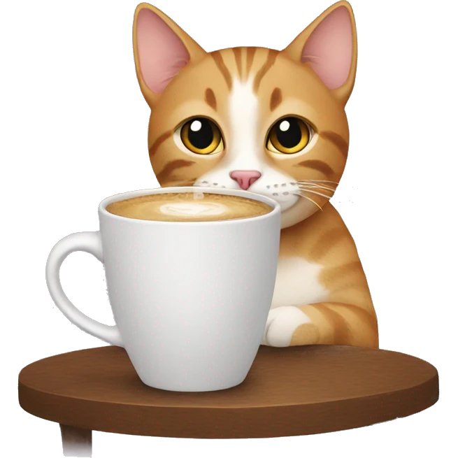 cat drinking coffee emoji