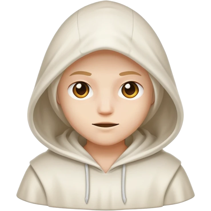 White hooded character no face emoji