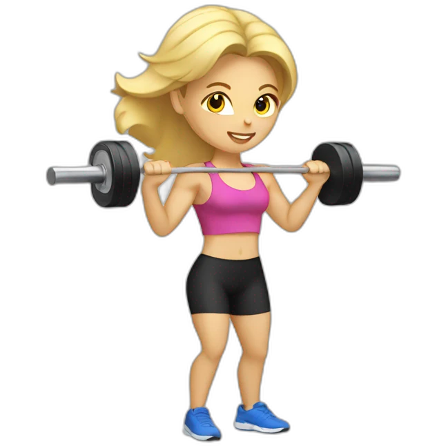 blonde woman doing weight training emoji