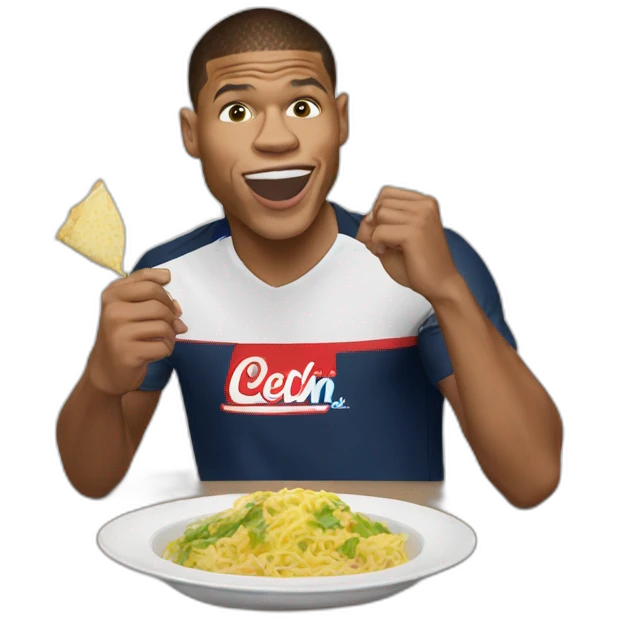 Kylian mbappé eating emoji