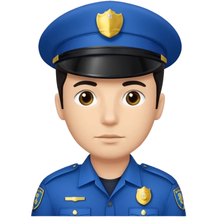 Police man wearing Blue uniform with hair emoji