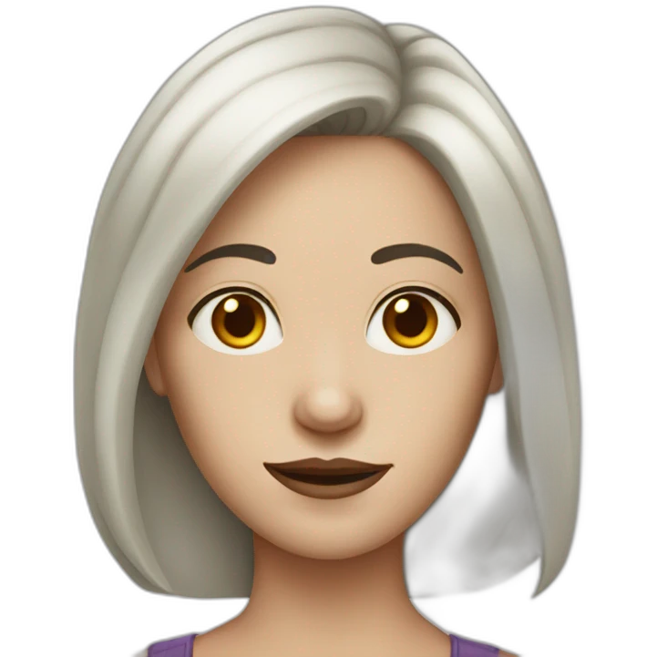 dark hair white skin woman with crooked nose emoji