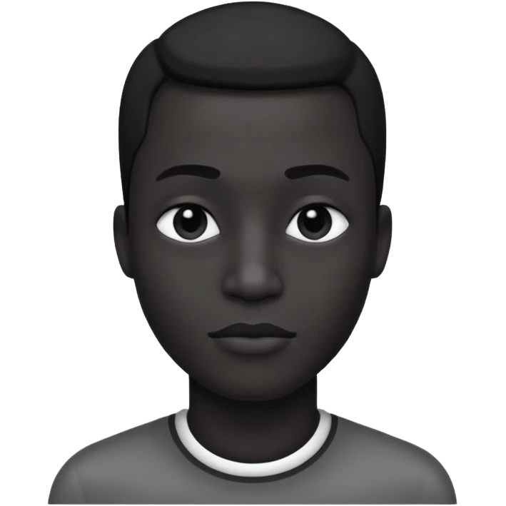 Male black white photo style head emoji