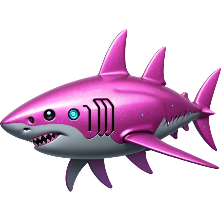 glitter mech shark pink cyberpunk emoji