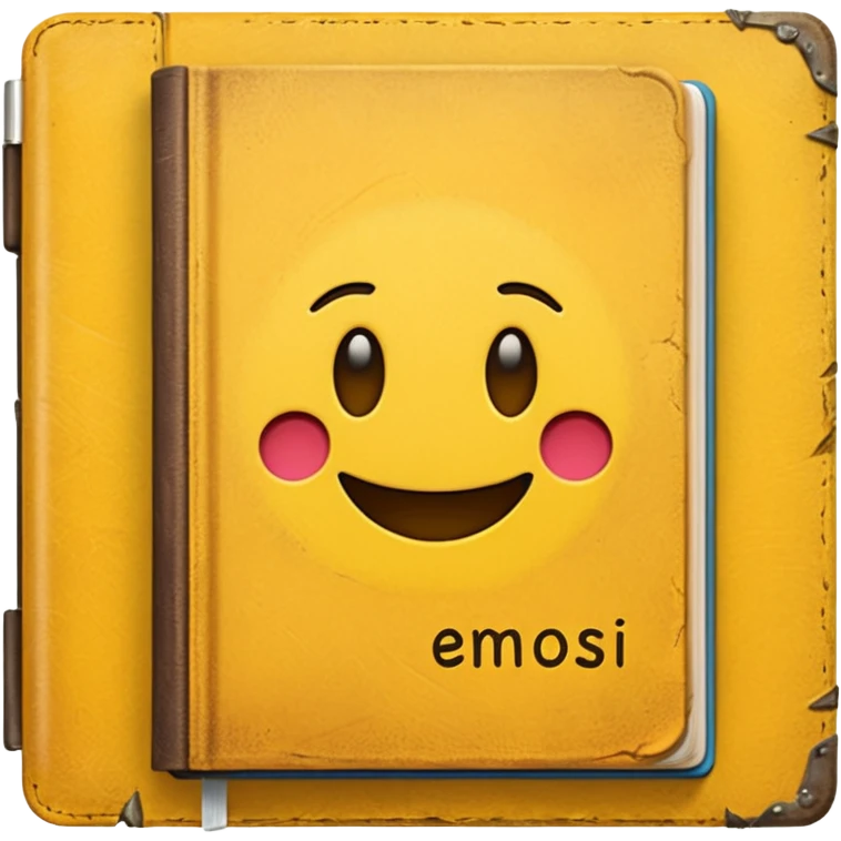 A textbook with the word 'emoji' written on the cover emoji