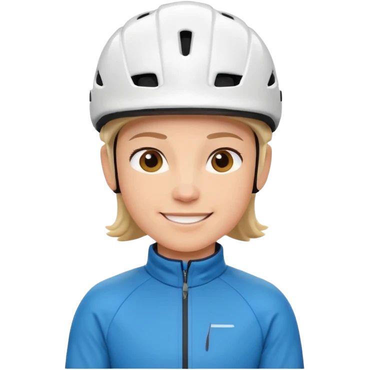 cute cycling coach portrait, head and shoulders only, helmet, sporty jacket, confident smile, 3D cartoon, mobile game icon style, clean background, no text, no watermark
 emoji