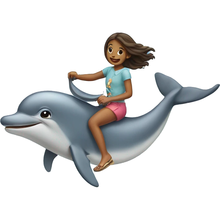Girl riding dolphin emoji
