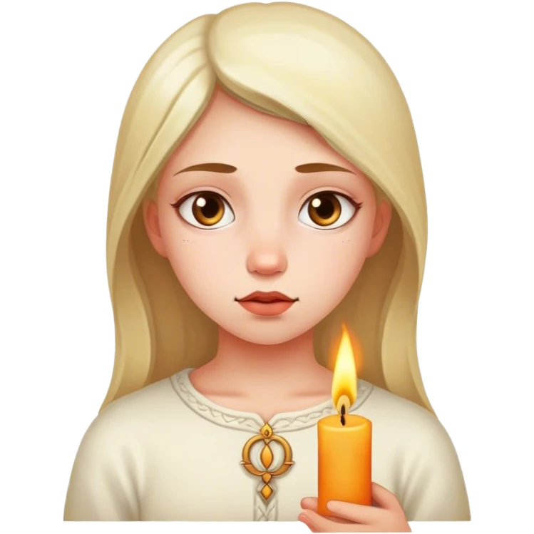girl pacified with candle emoji