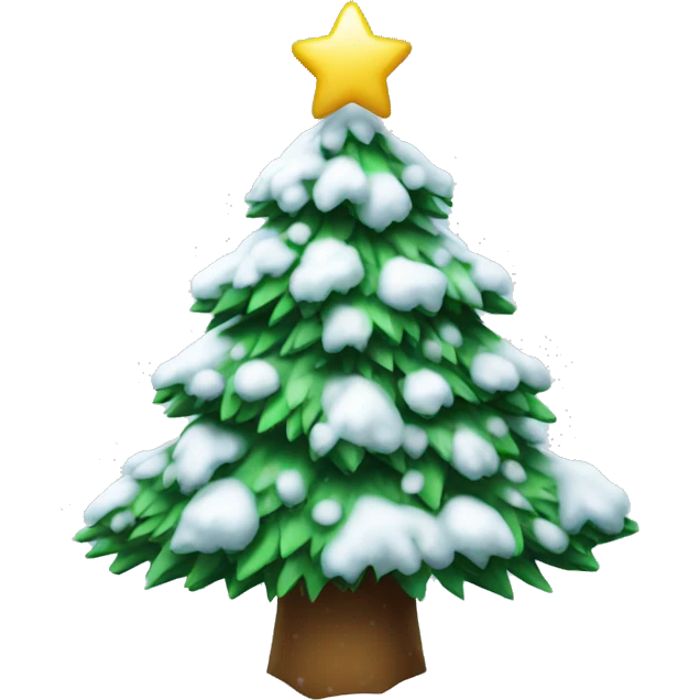 Christmas tree with snow emoji