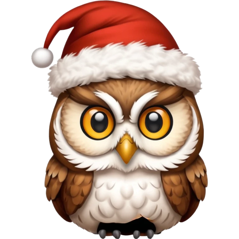 
Owl , Christmas hat  emoji