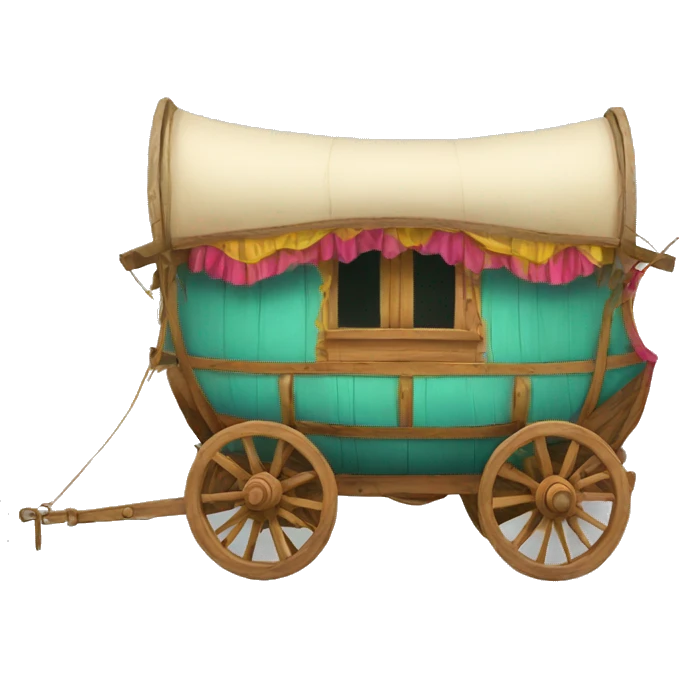 Traditional gypsy wagon colorful emoji