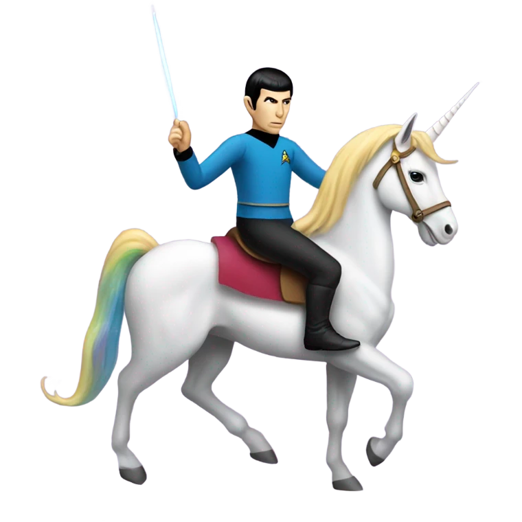Spock on a unicorn  emoji