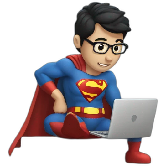 superman with laptop emoji