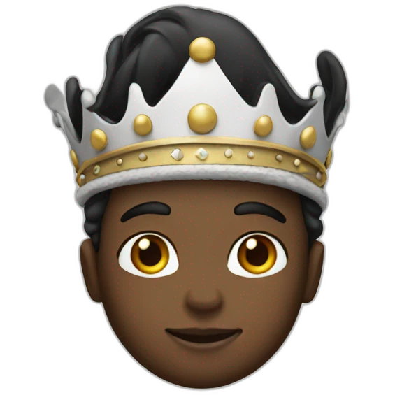 Boy with king hat white skin emoji