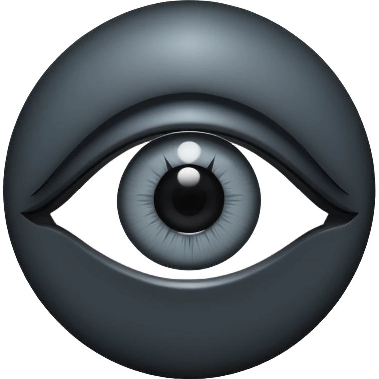 Minimal emoji, gothic futuristic eye, cold grey sclera, pupil replaced by a solid black number 8, occult cyber aesthetic, sharp clean lines, flat emoji design, centered, transparent background emoji