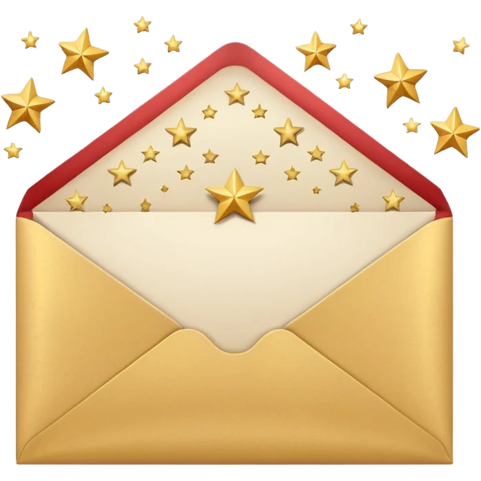 a beautiful old vintage  starry envelope white background emoji