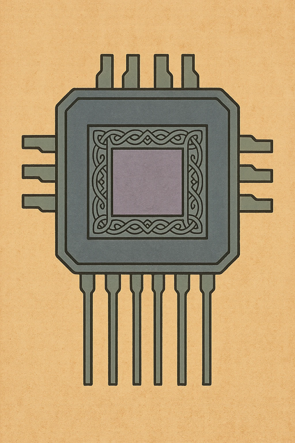 microchip retro-tech aesthetic, no people emoji