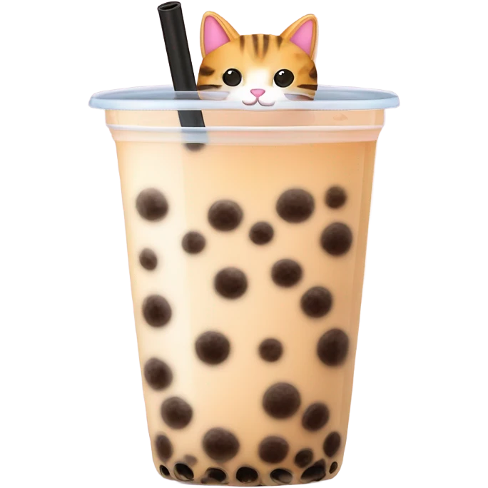 Bubble tea met kattenoortjes emoji