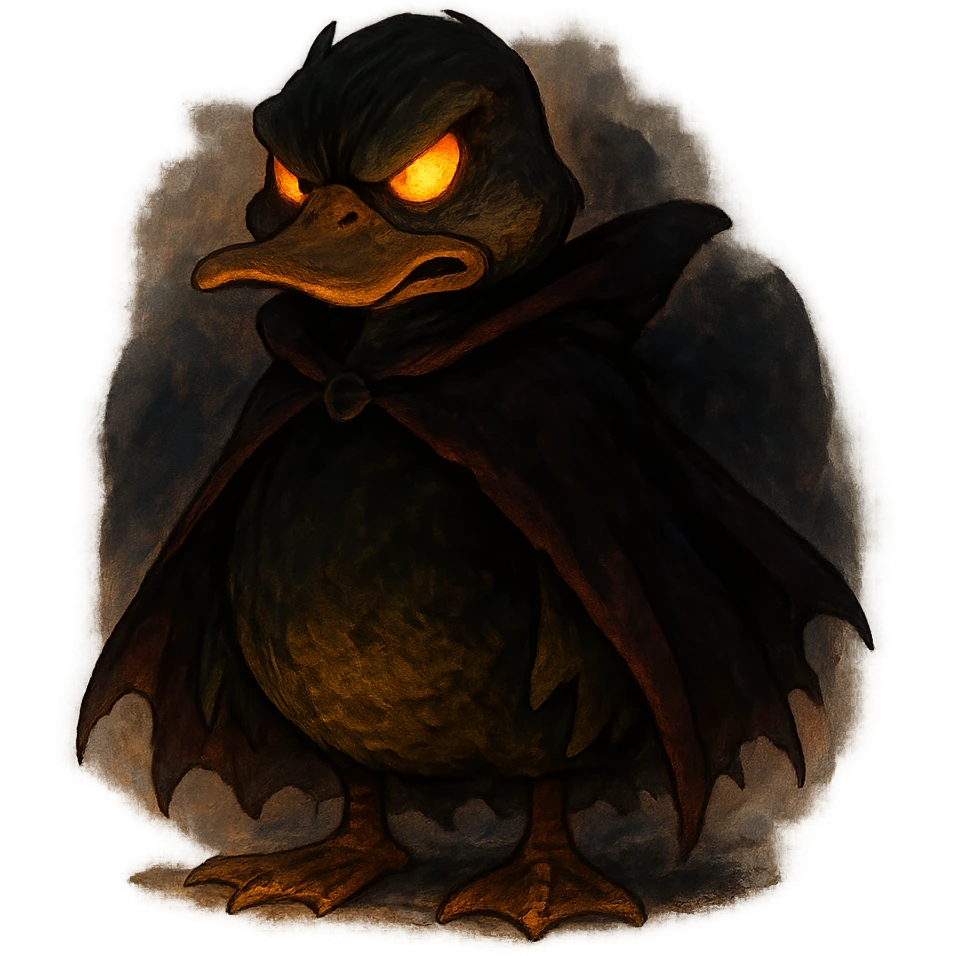 ghibli style doom duck with dramatic lighting emoji