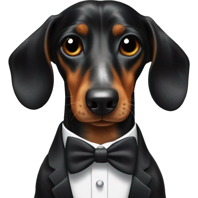 Daschund in a tuxedo  emoji