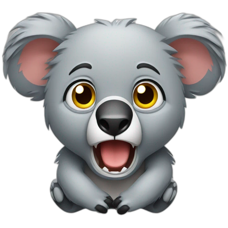 angry koala at IT work emoji