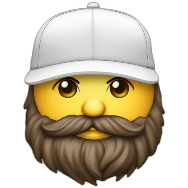 Joven piel blanca gorra levemente gordo dj con barba emoji