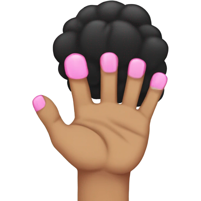 One Black fist with five fingers and pink nails  emoji