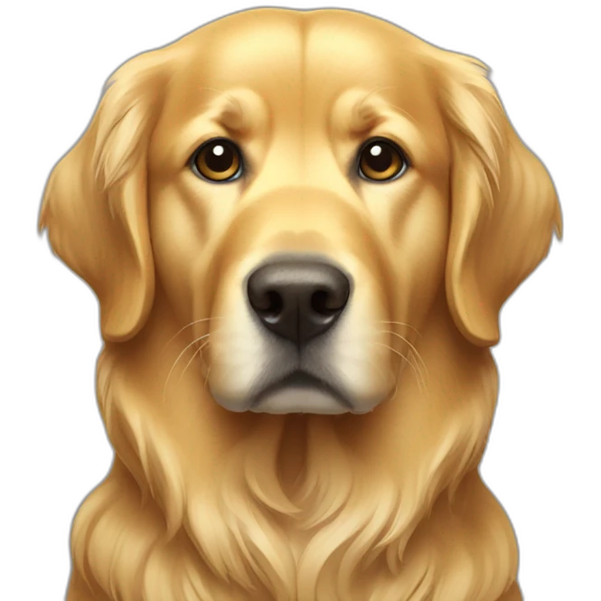golden retriever serious businessman emoji