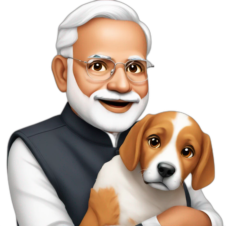 Pm modi with dog emoji