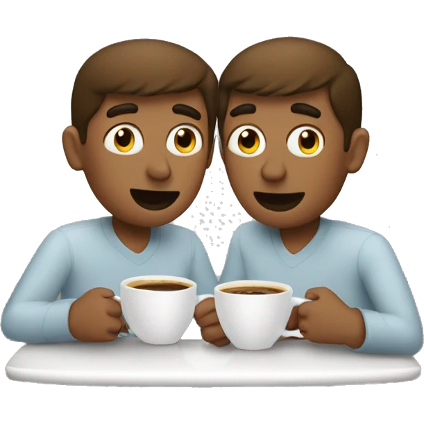 Guy drinking two coffees emoji