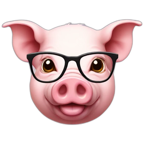 a pig with glasses emoji