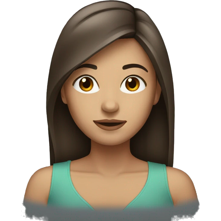 Brunette girl straight hair emoji