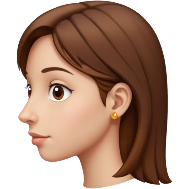 girl with big nose, side view emoji