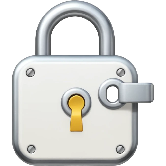 flat, 2d, white, solid fill, locked lock icon emoji