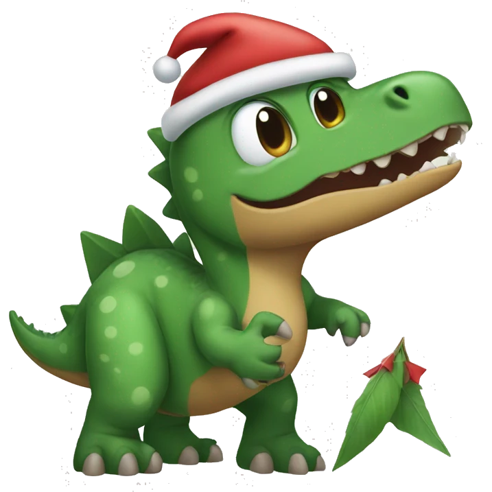 Christmas dinosaur  emoji