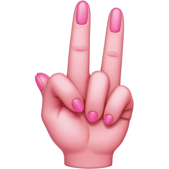 Pink middle finger emoji