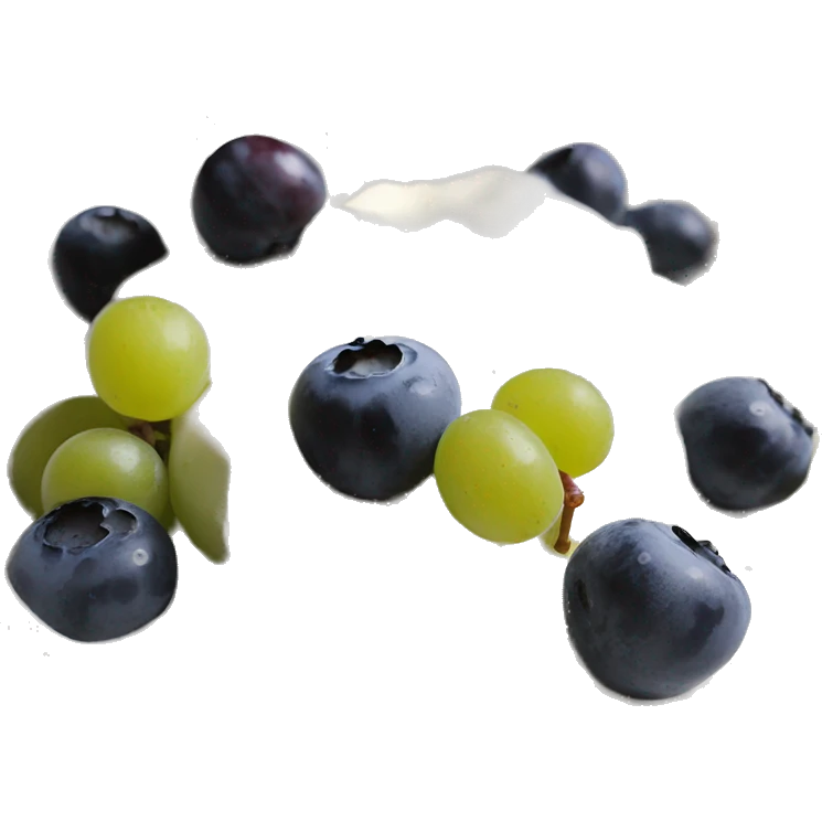 yoghurt bowl with grapes and blueberries emoji