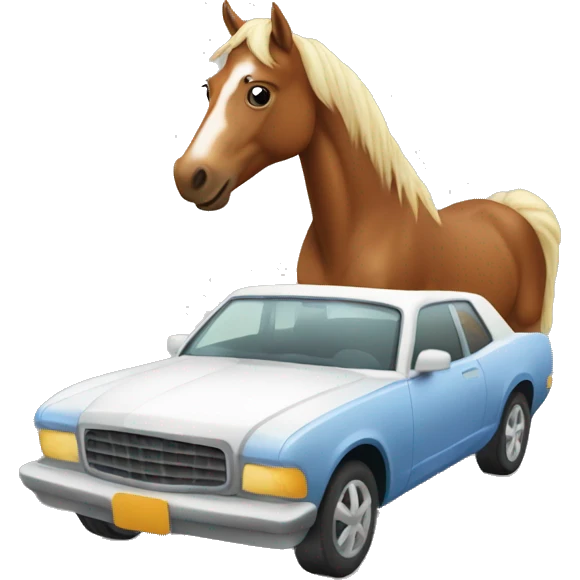 Horse in car emoji