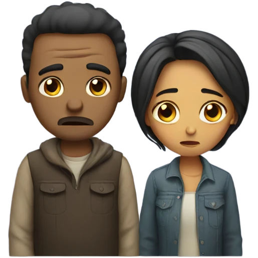 sad couple emoji